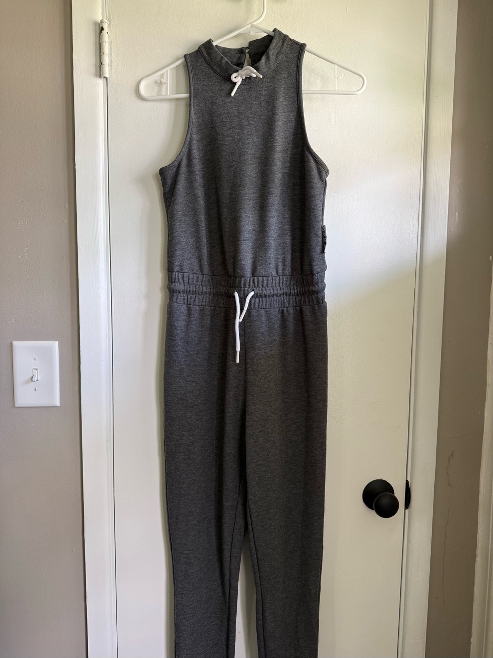 Gymshark Women’s Solace Charcoal Gray Jersey Drawstring Jumpsuit, Size XS
